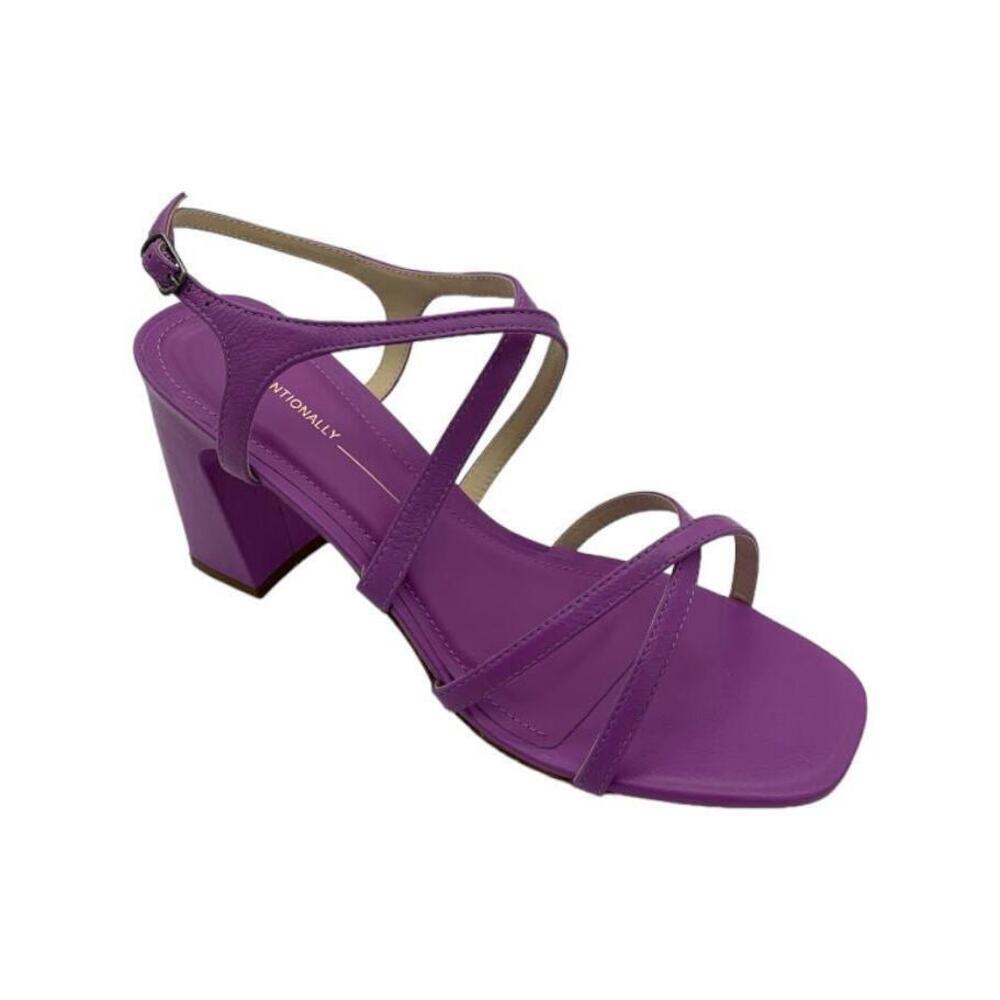 INTENTIONALLY BLANK Leather Strappy Heeled Sandals Naples Violet - Medium